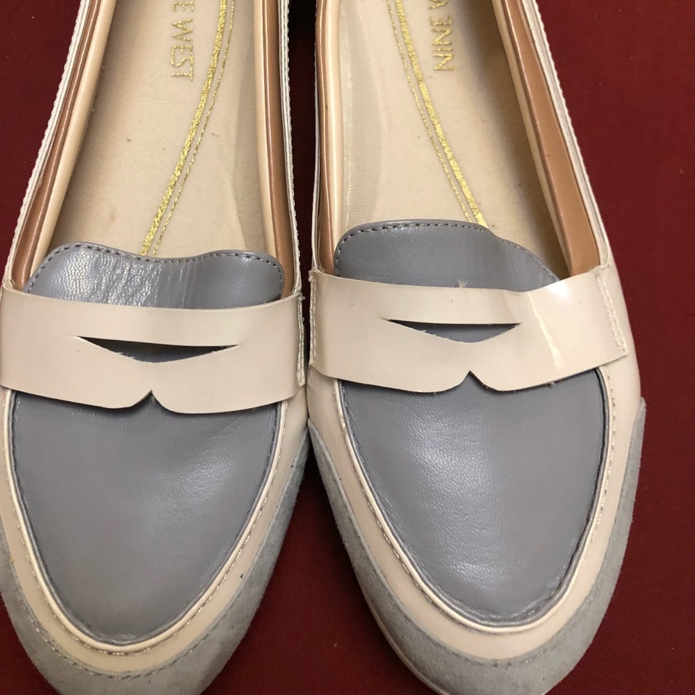 Brand new Nine West pink and gray loafers